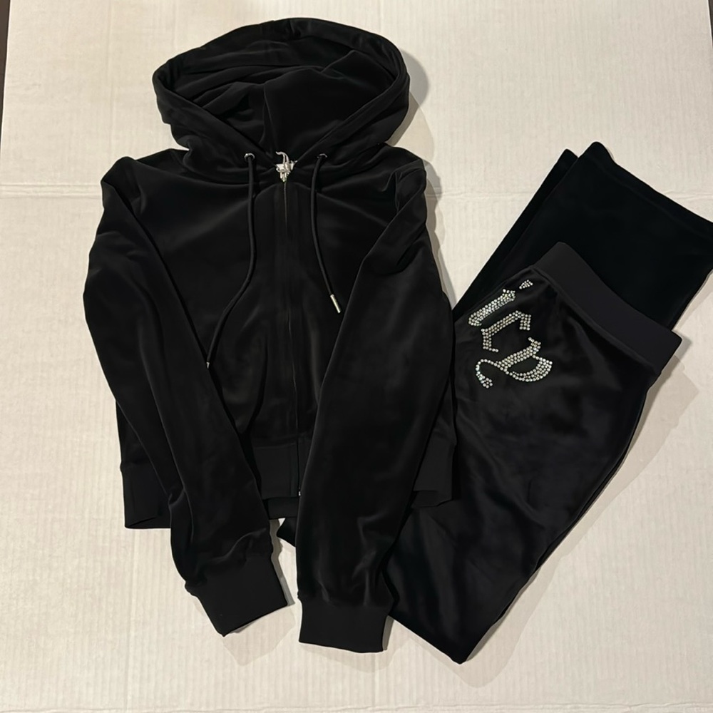 Gorgeous Juicy Couture Black Velvet Set - Jacket and Pant.  Size M